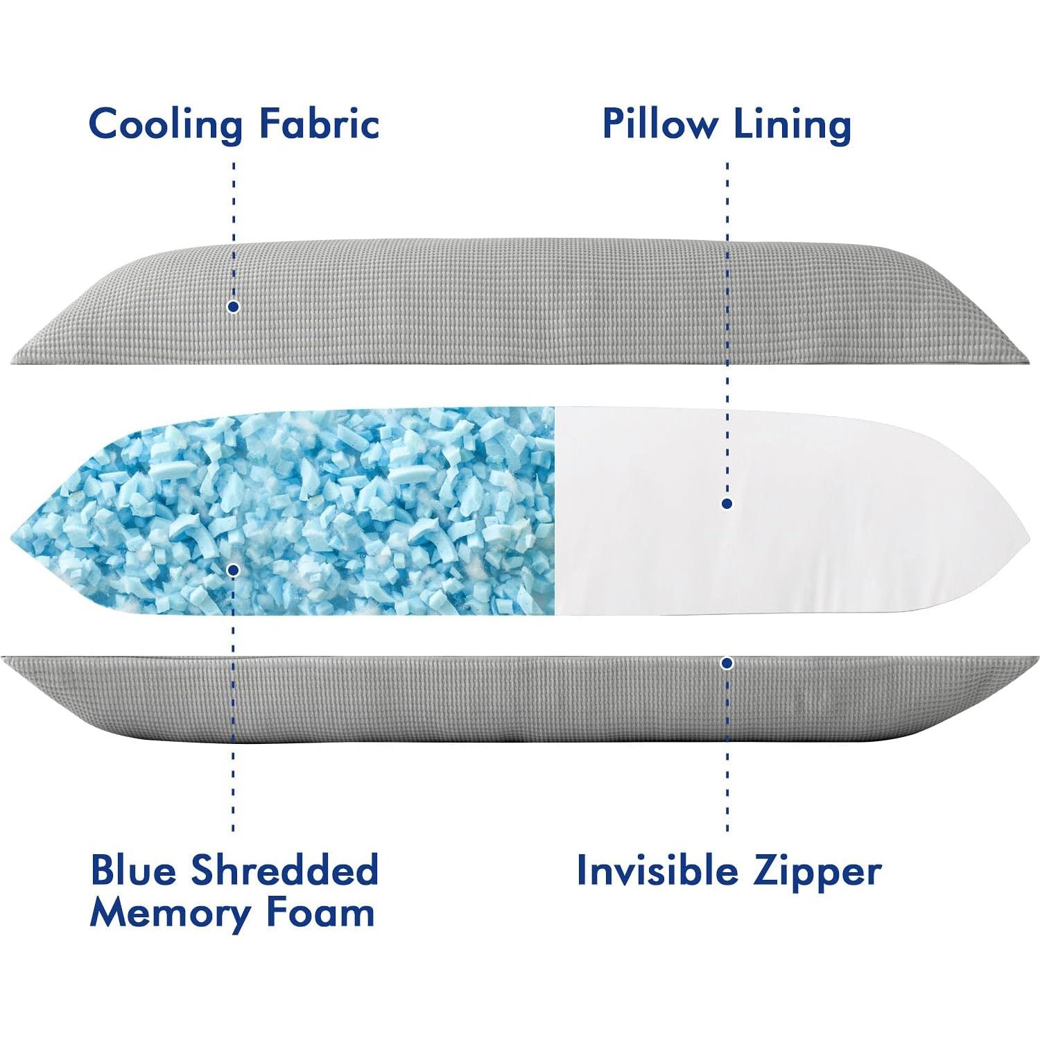 Almohada Corporal MIULEE 20x60 cm Espuma Viscoelástica Azul