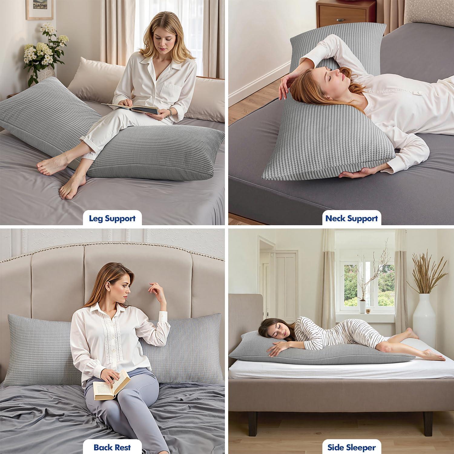 Almohada Corporal MIULEE 20x60 cm Espuma Viscoelástica Azul