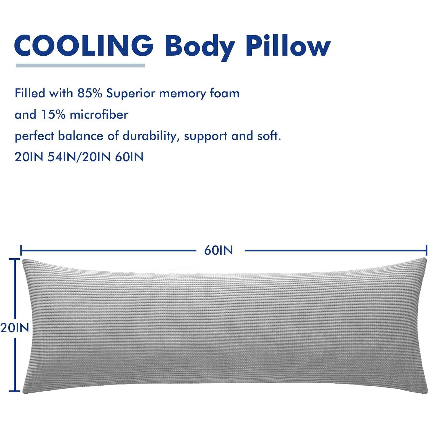 Almohada Corporal MIULEE 20x60 cm Espuma Viscoelástica Azul