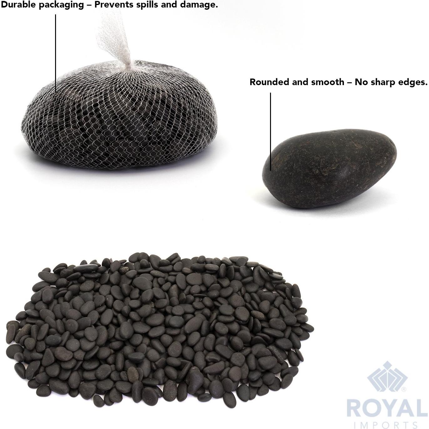 Piedras de Río Decorativas Royal Imports 2.27kg - Negro