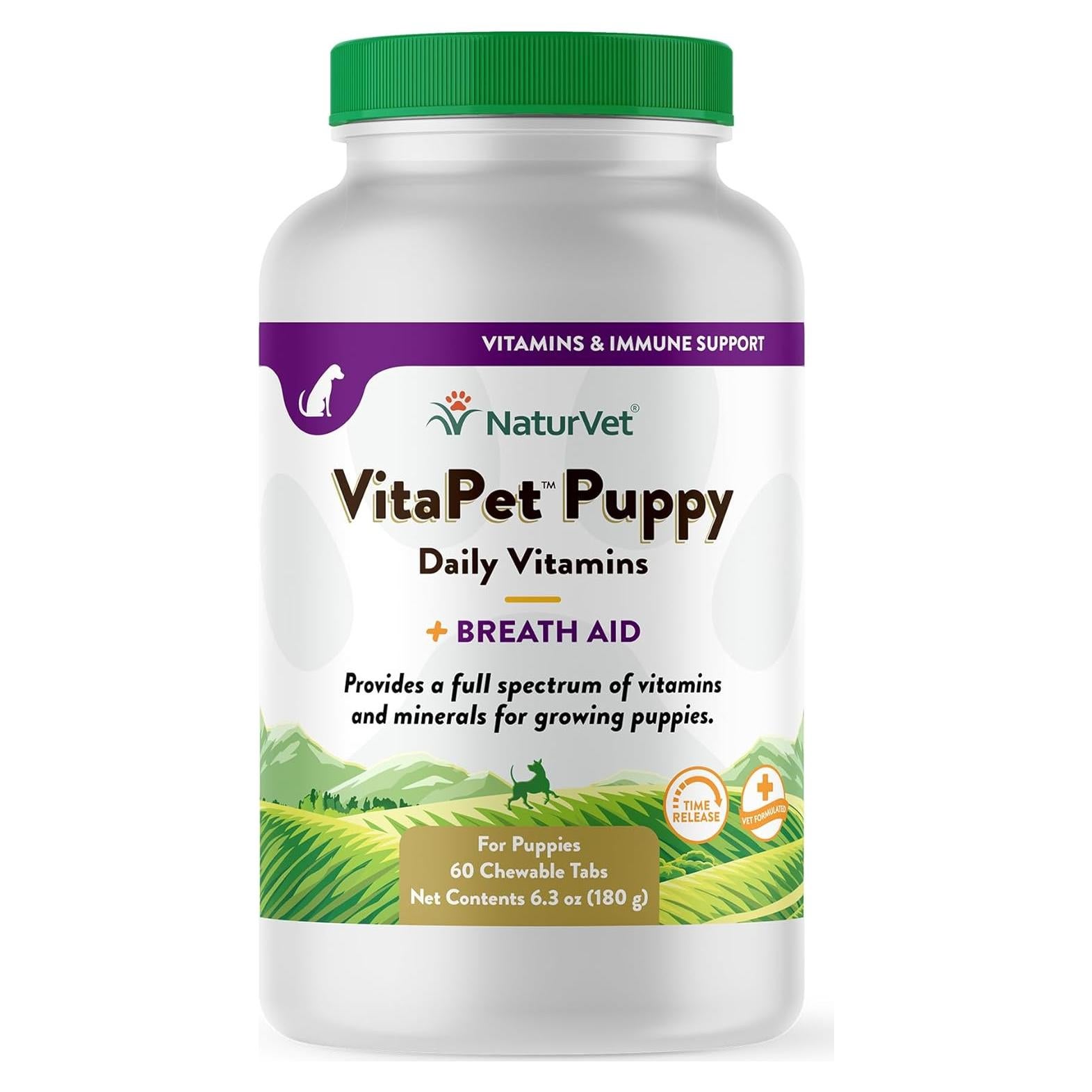 NaturVet Vitaminas Diarias para Cachorros 60 Tabletas Masticables