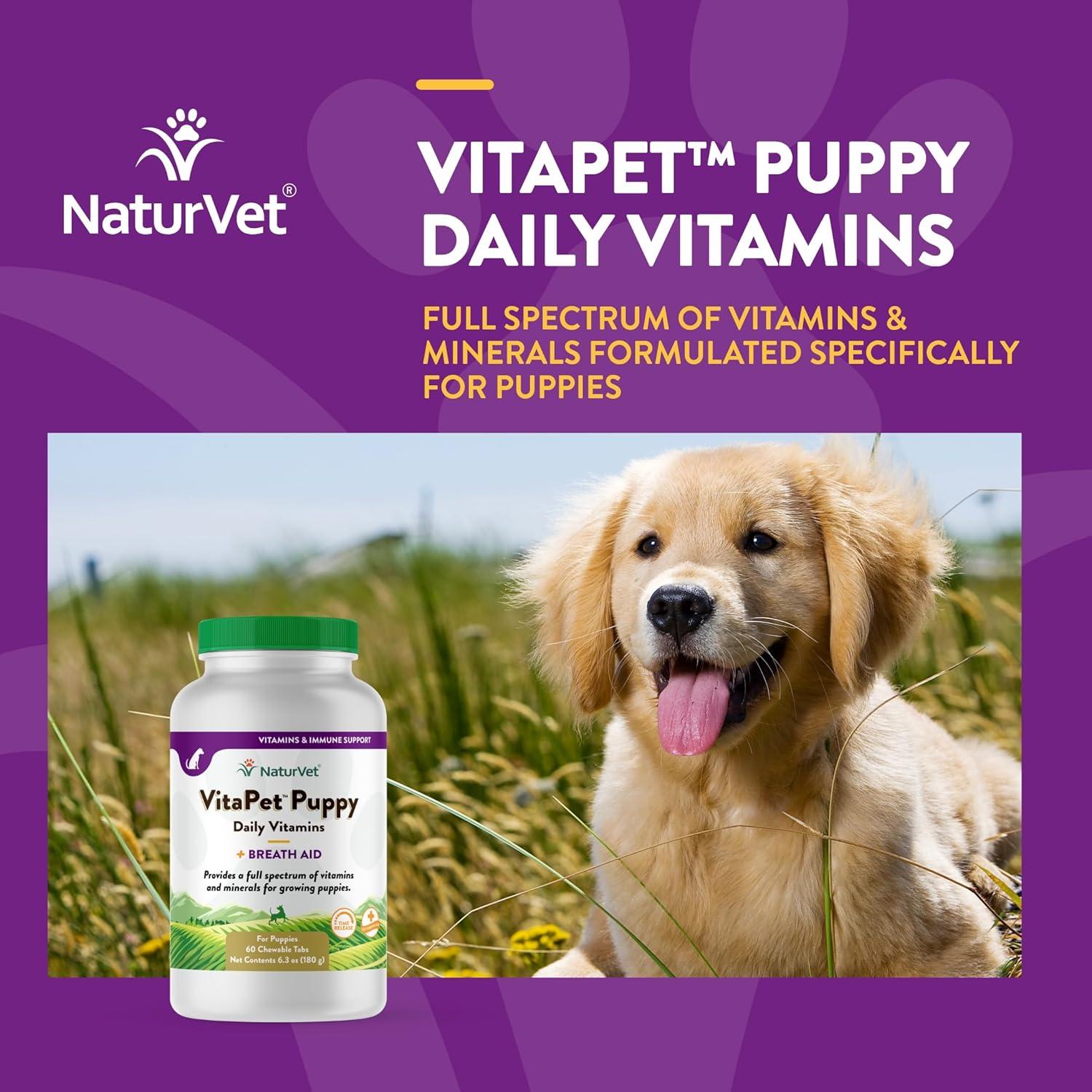 NaturVet Vitaminas Diarias para Cachorros 60 Tabletas Masticables