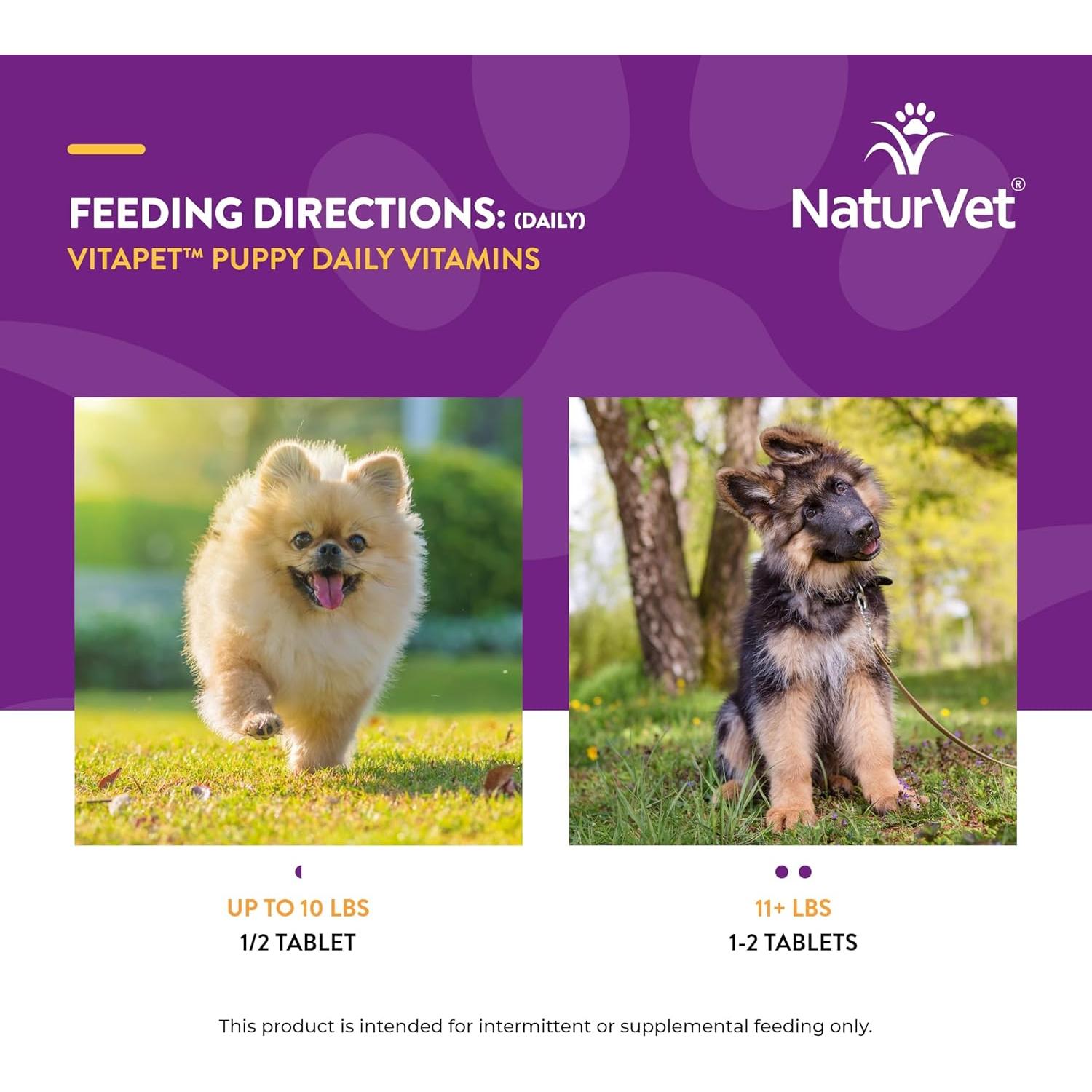 NaturVet Vitaminas Diarias para Cachorros 60 Tabletas Masticables