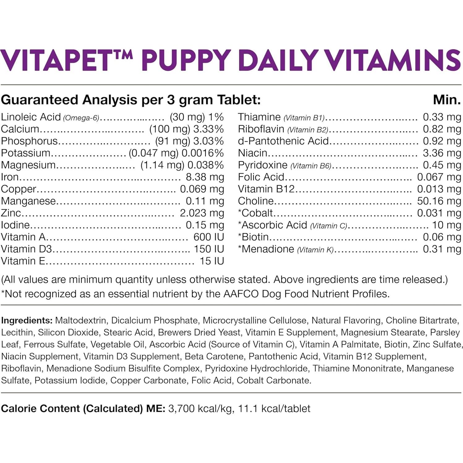 NaturVet Vitaminas Diarias para Cachorros 60 Tabletas Masticables