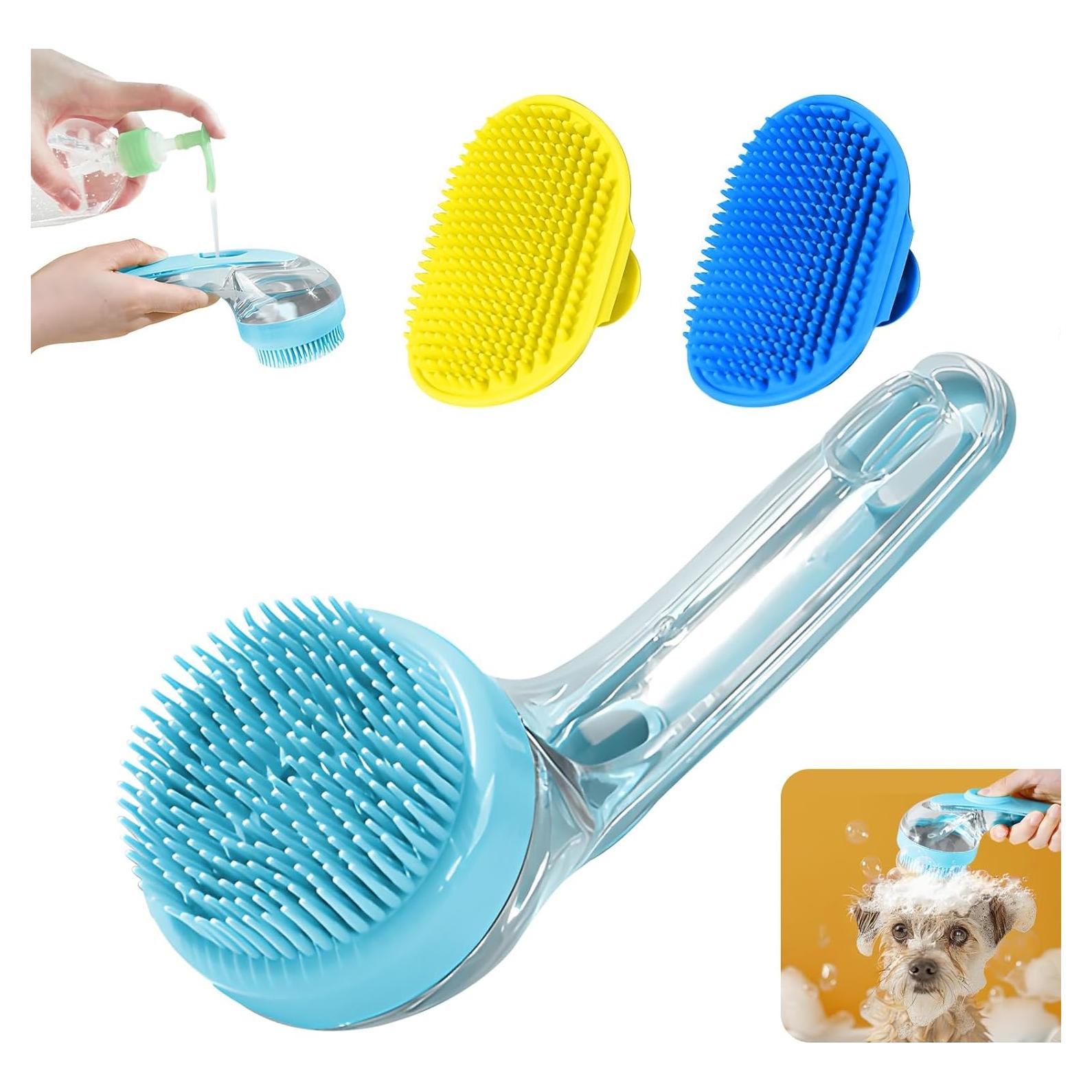 3 Piezas Cepillo de Baño para Perros Peehss - Azul