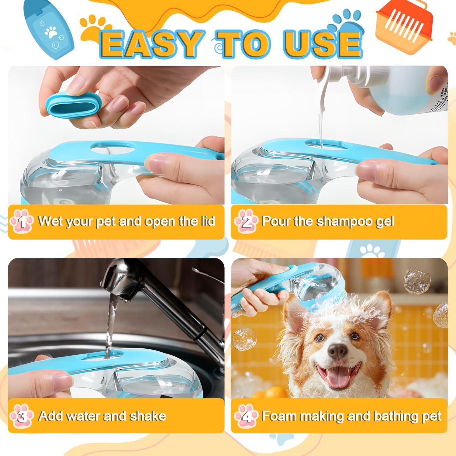 3 Piezas Cepillo de Baño para Perros Peehss - Azul