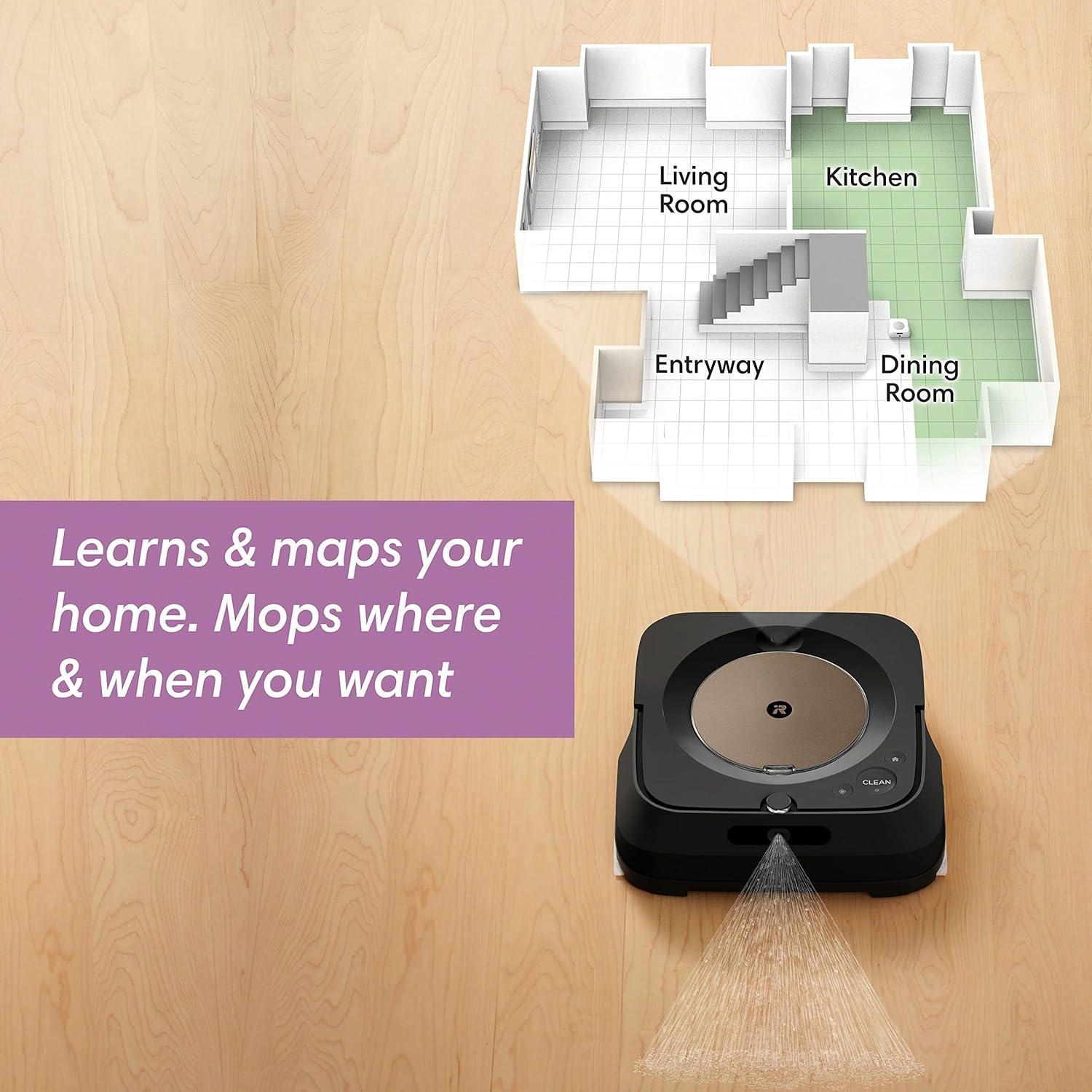 Robot Trapeador iRobot Braava Jet m6 - Mapeo Inteligente, Negro