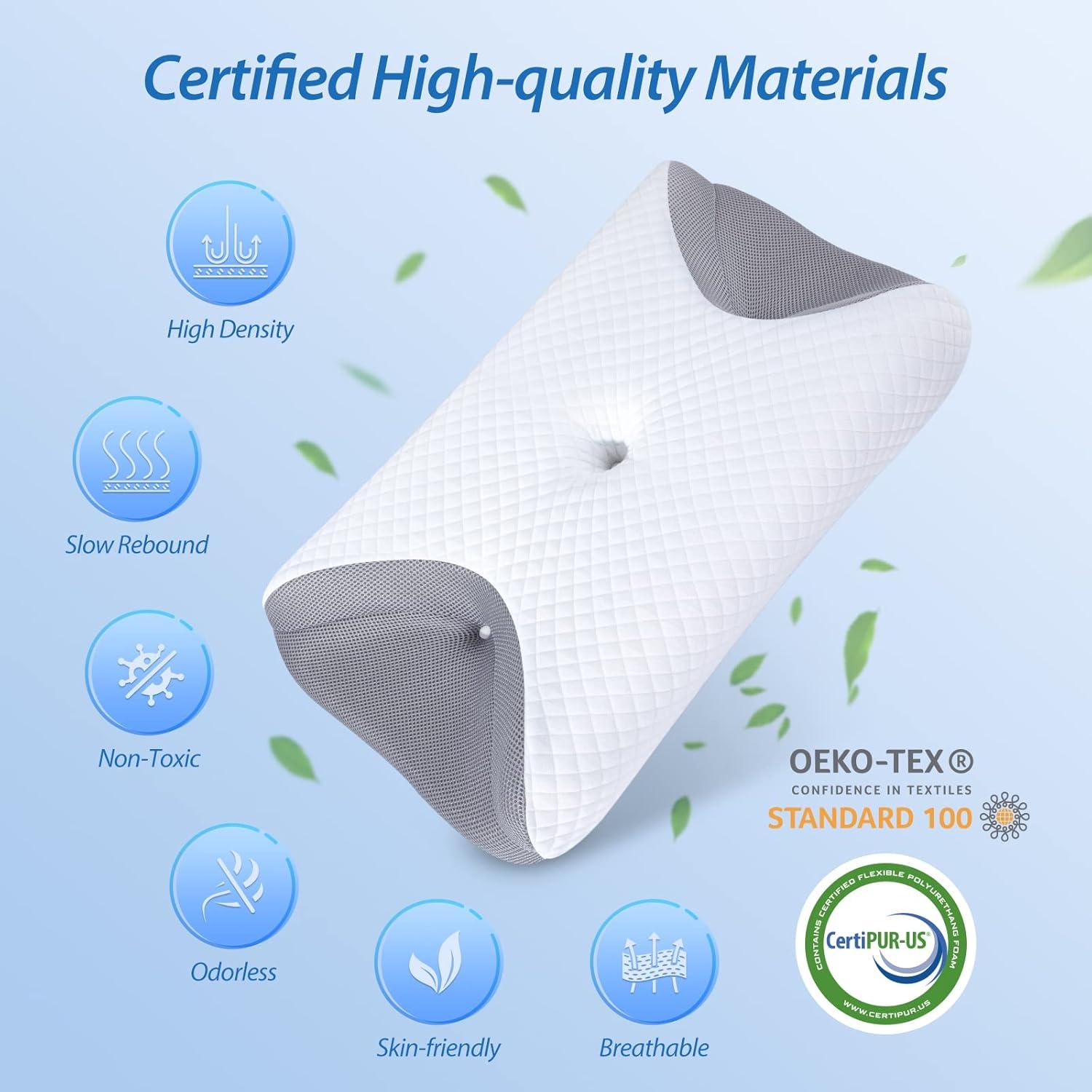 Almohada CPAP HOMCA Ergonomica para Dormir Lado y Espalda