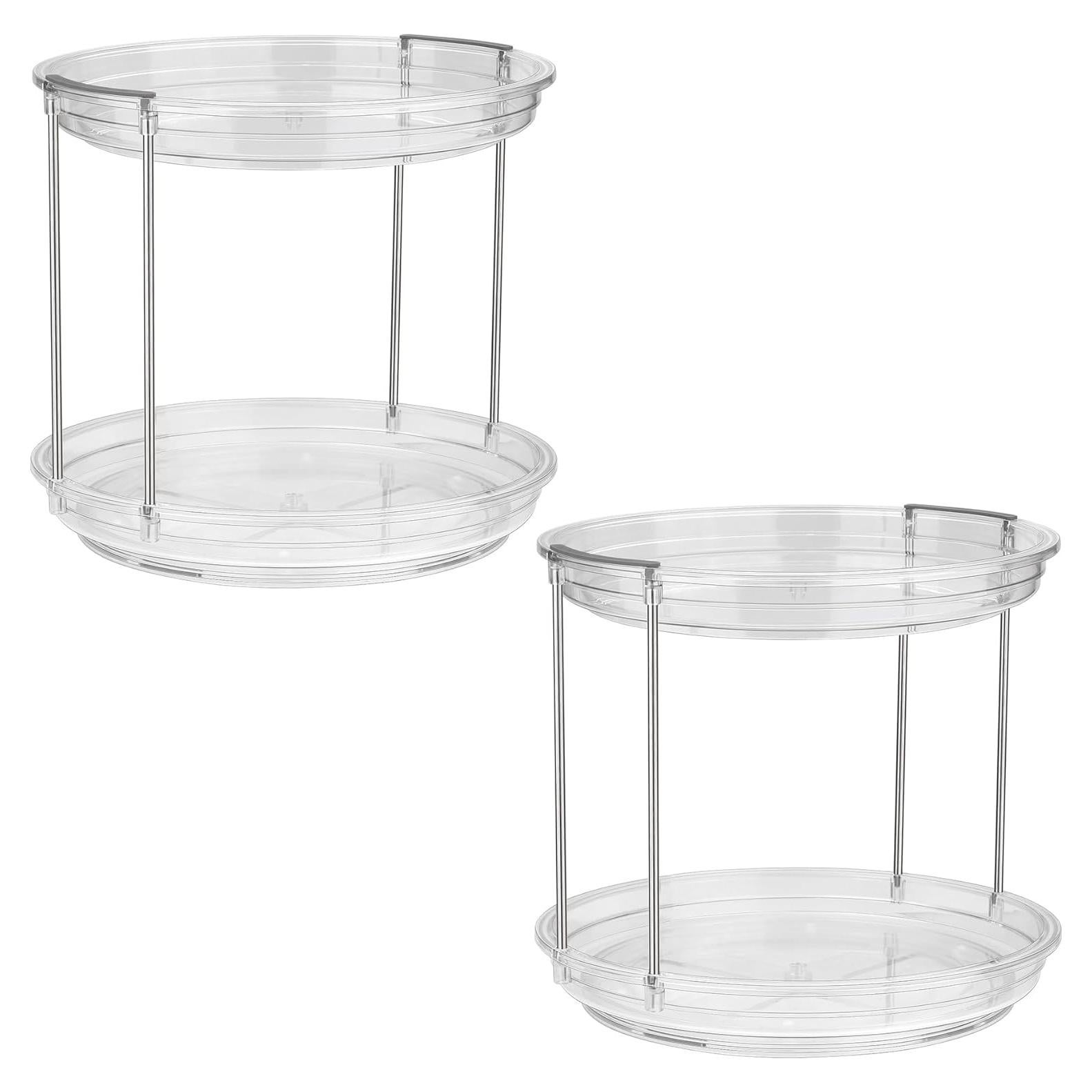 Organizador Lazy Susan 2 Niveles 23.37 cm Gris - 2 Paquete