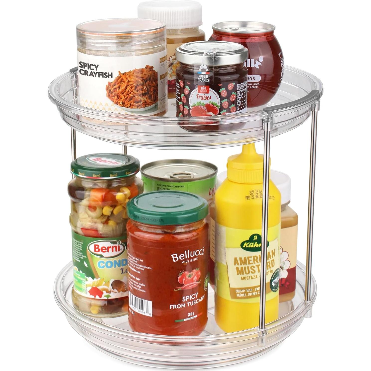 Organizador Lazy Susan 2 Niveles 23.37 cm Gris - 2 Paquete