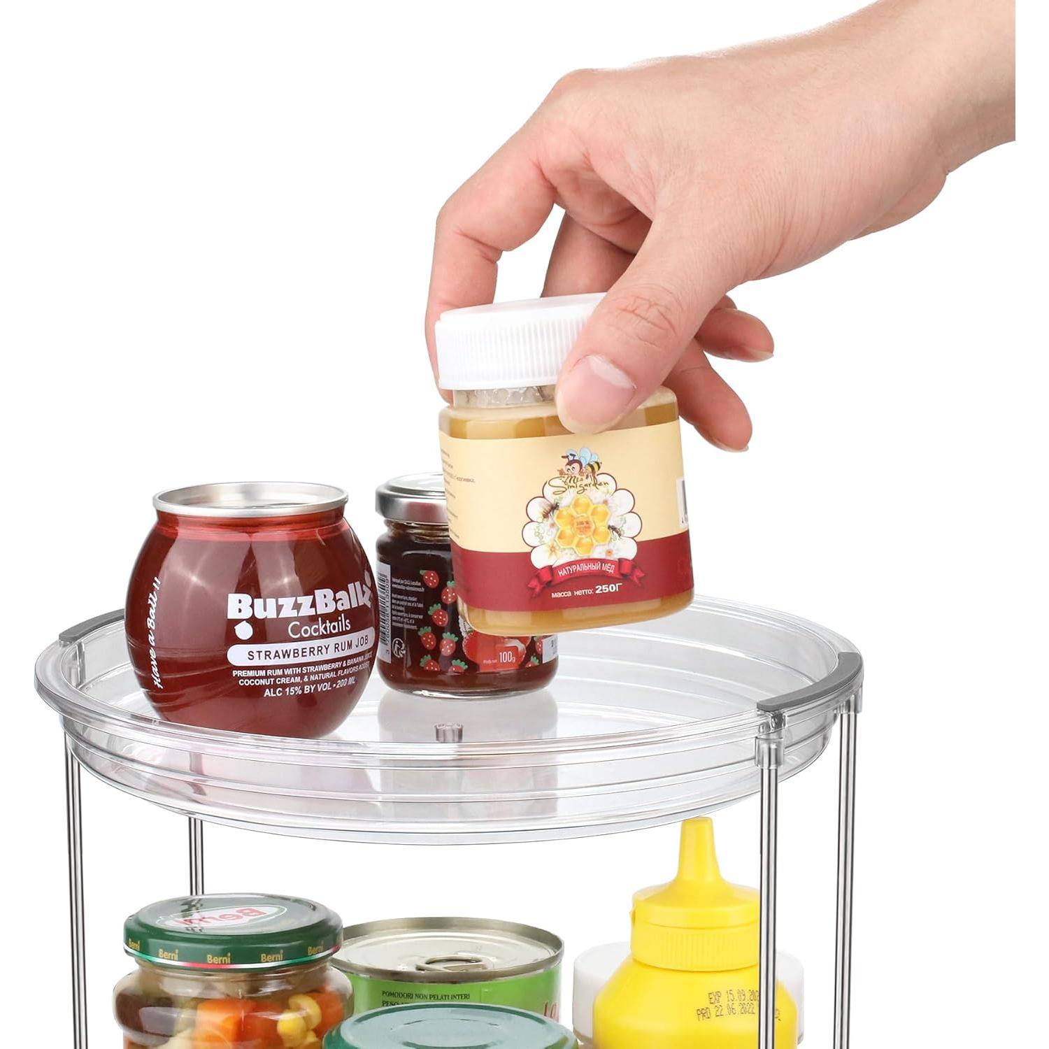 Organizador Lazy Susan 2 Niveles 23.37 cm Gris - 2 Paquete