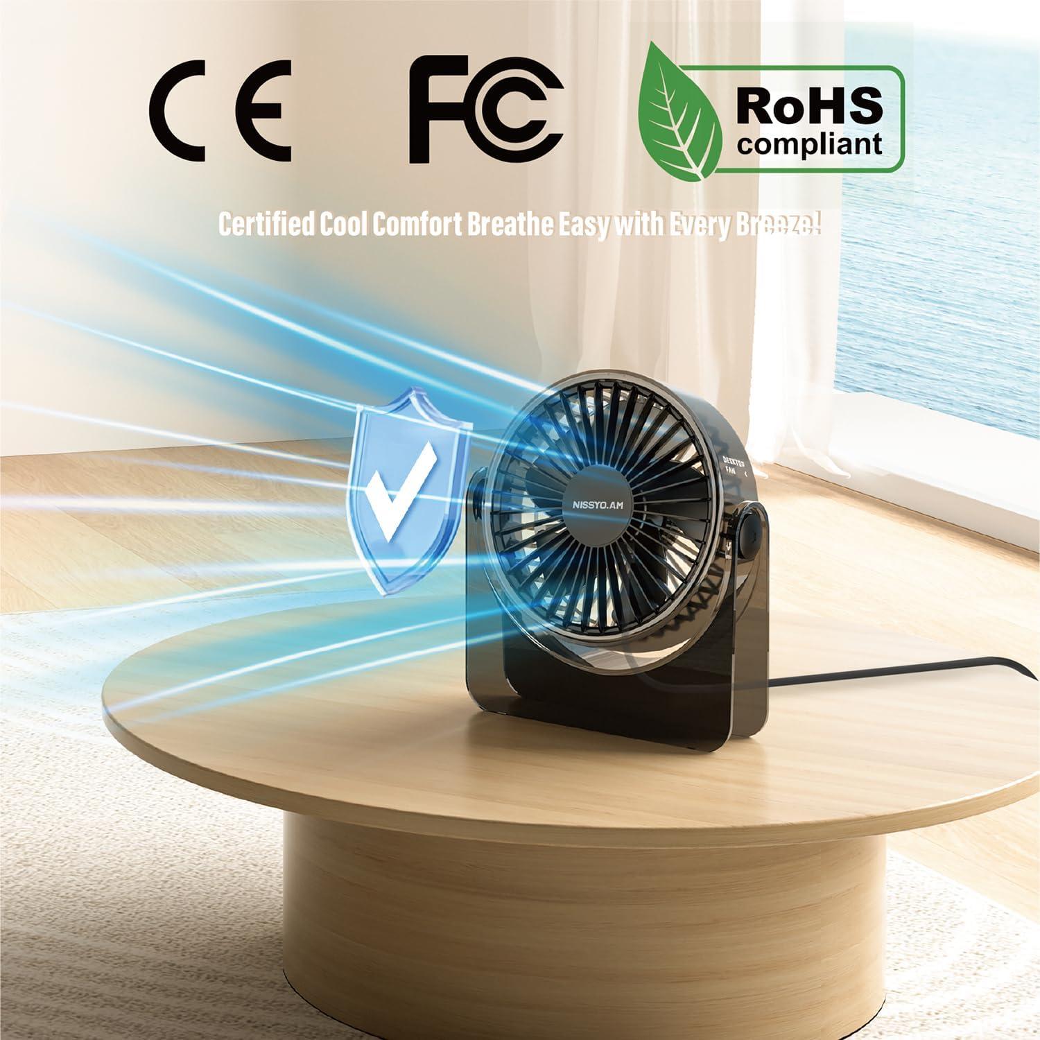 Ventilador de Escritorio USB NISSYO.AM 15.24 cm 3 Velocidades Silencioso