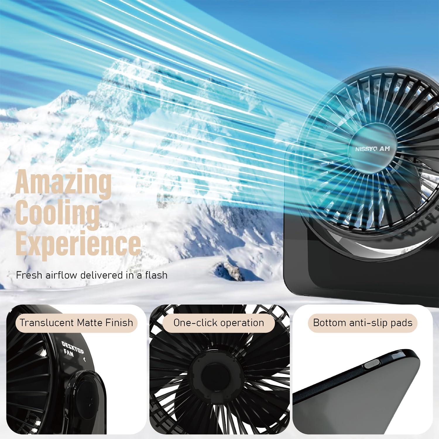 Ventilador de Escritorio USB NISSYO.AM 15.24 cm 3 Velocidades Silencioso