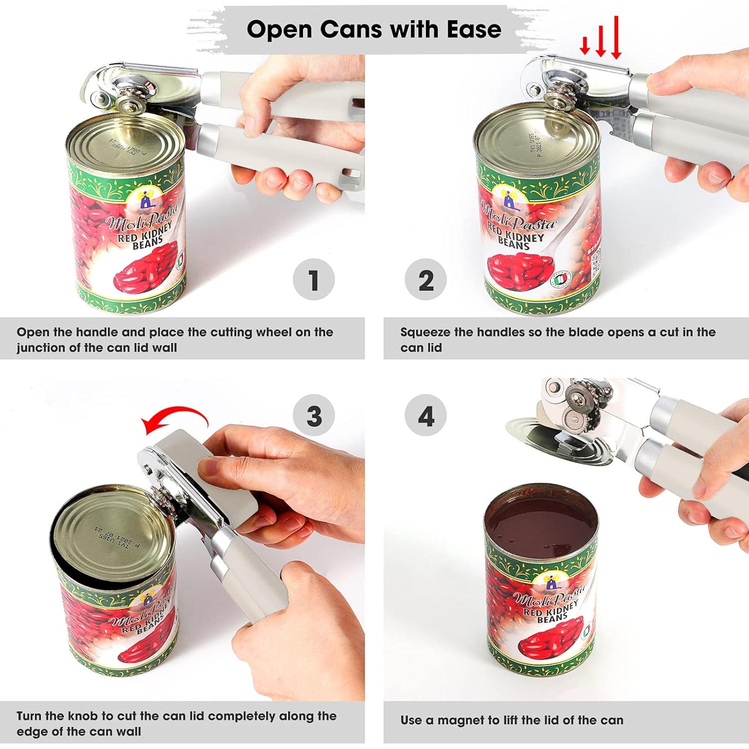 Abrelatas Manual Beneno K121 con Imán y Mango Antideslizante