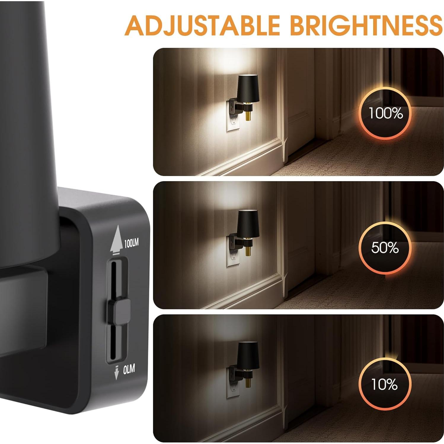 Luz Nocturna Regulable Briignite 5000K 0-100LM Sensor Crepúsculo