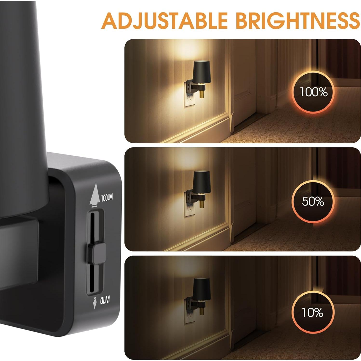 Luz Nocturna Regulable Briignite 3000K 0-100LM Enchufada