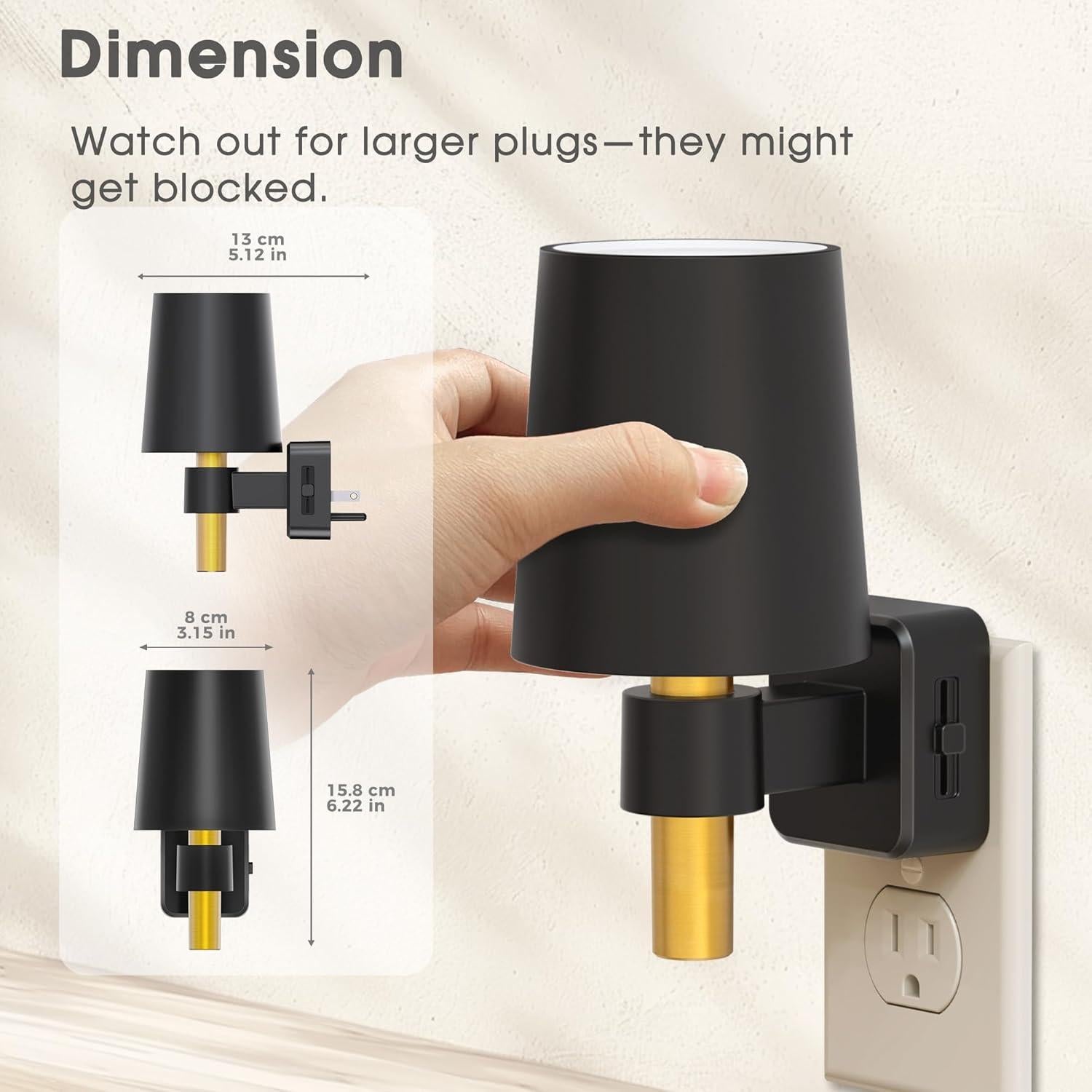 Luz Nocturna Regulable Briignite 3000K 0-100LM Enchufada