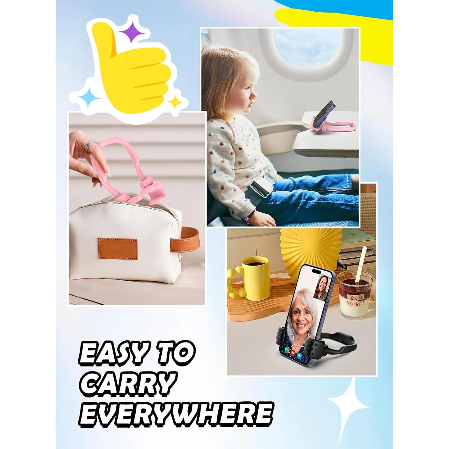 Soporte para Teléfono CALDEVER Ajustable 360° Negro/Rosa