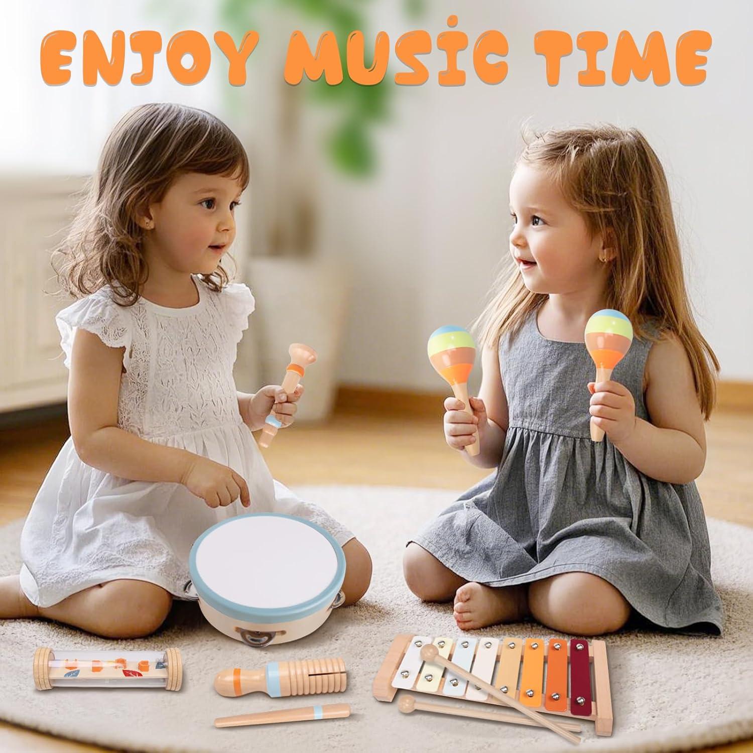 Conjunto de Instrumentos Musicales MTTIERY 8 Piezas para Niños