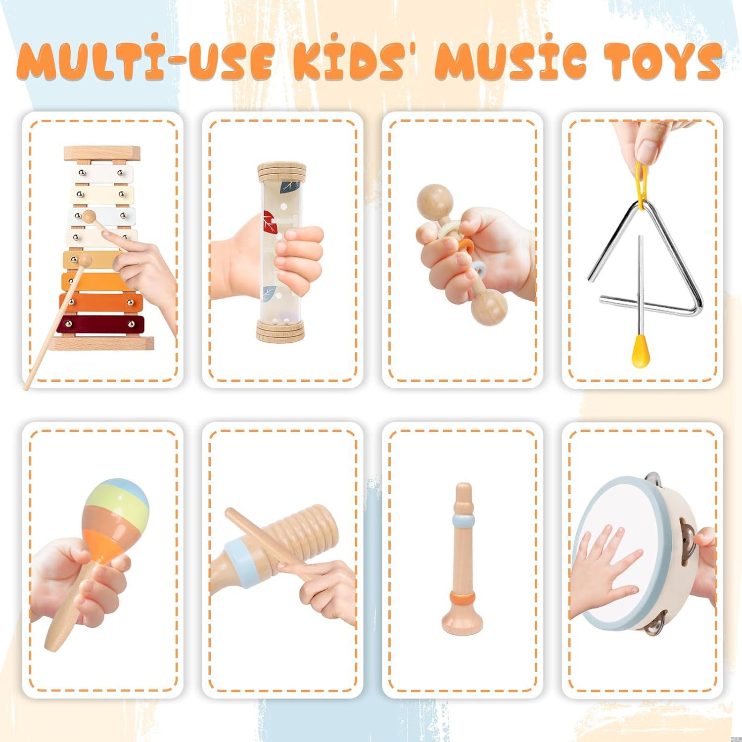 Conjunto de Instrumentos Musicales MTTIERY 8 Piezas para Niños