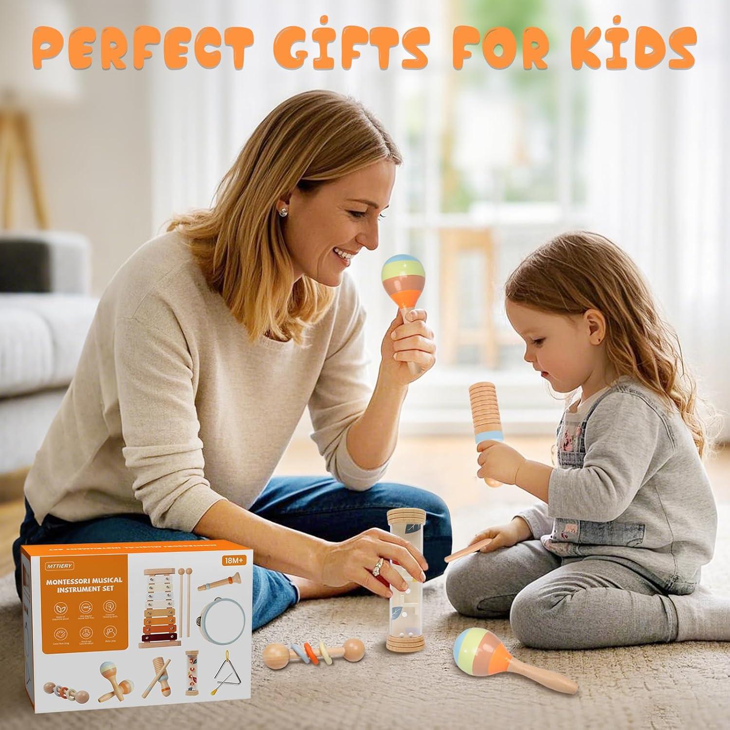 Conjunto de Instrumentos Musicales MTTIERY 8 Piezas para Niños