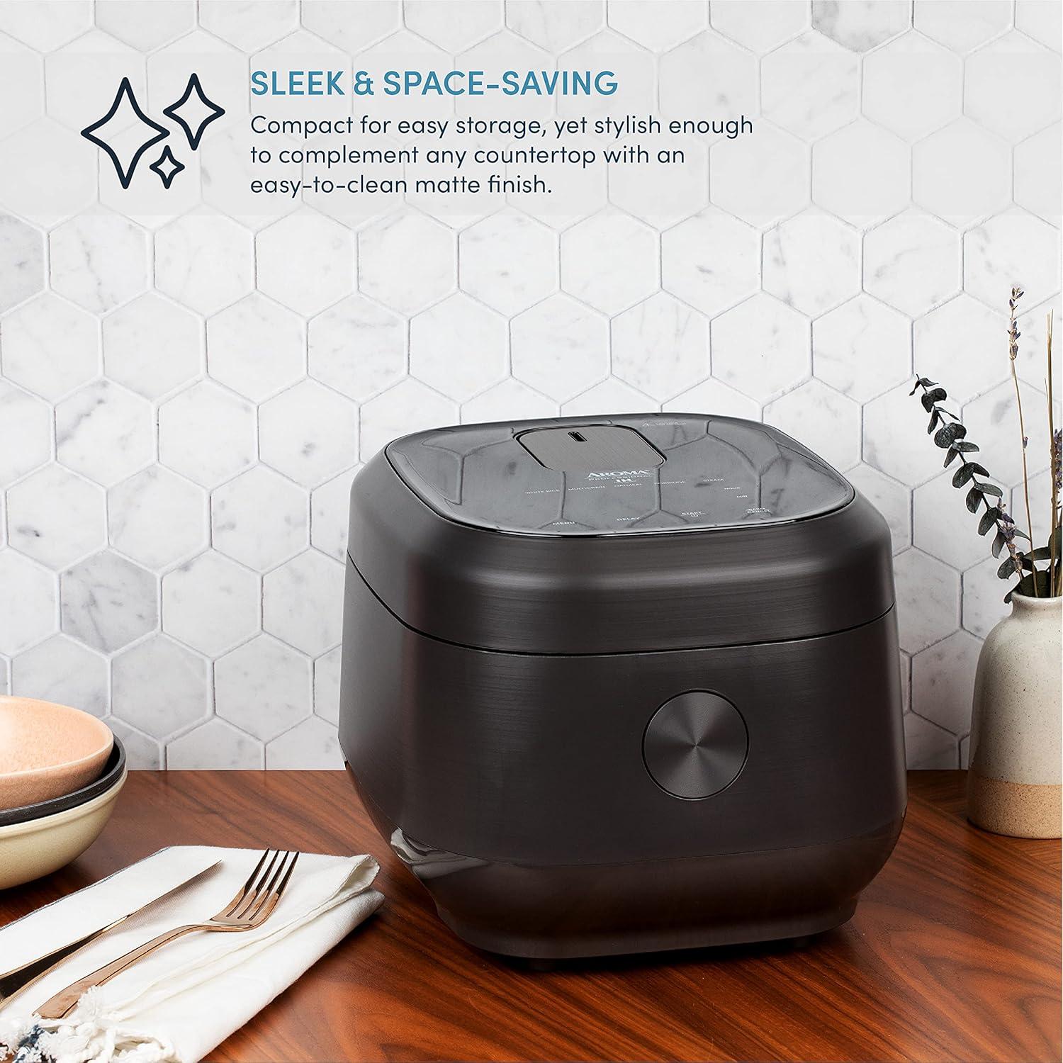 Cocedor de Arroz AROMA ARC-7606B 12 Tazas 3Qt Negro