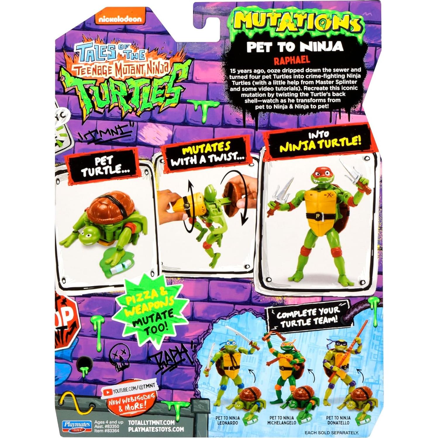 Figura Tortuga Ninja Raphael 14 cm Mutaciones Deluxe Playmates