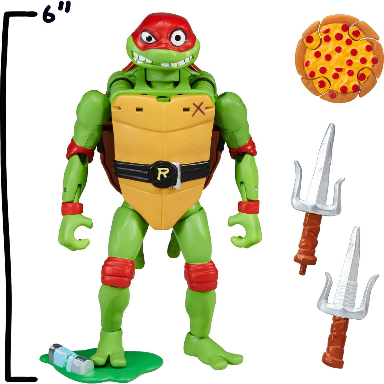 Figura Tortuga Ninja Raphael 14 cm Mutaciones Deluxe Playmates