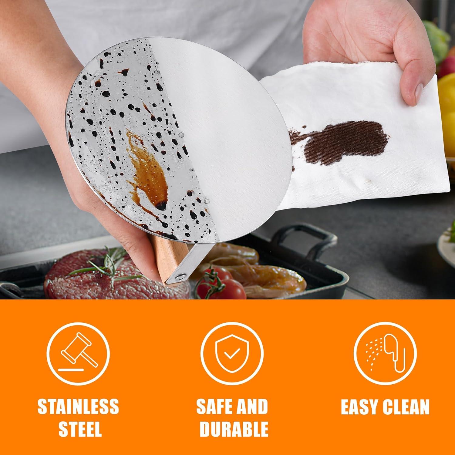 Prensa de Hamburguesas Bodkar Acero Inoxidable 15cm Mango Madera