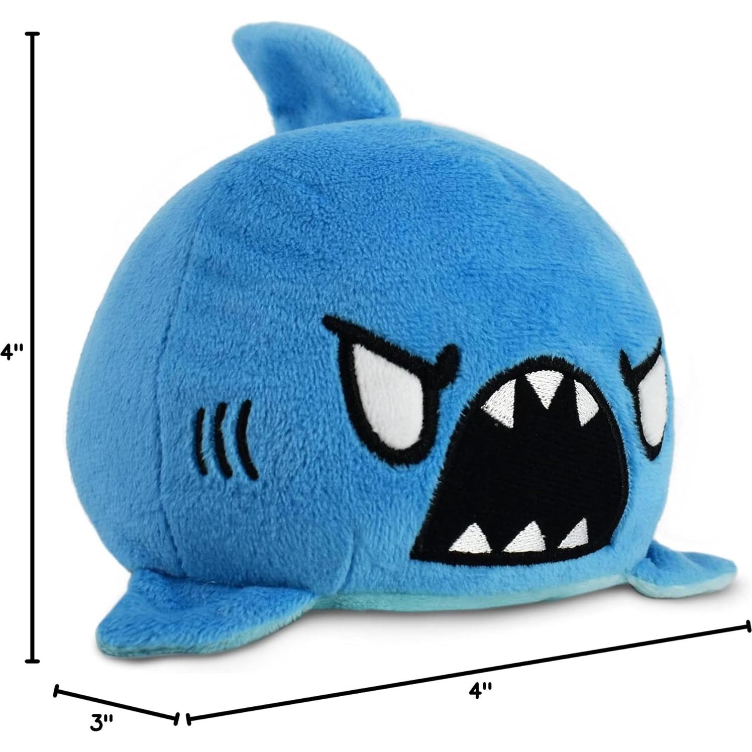 Peluche Reversible Tiburón TeeTurtle Azul 10 cm Suave