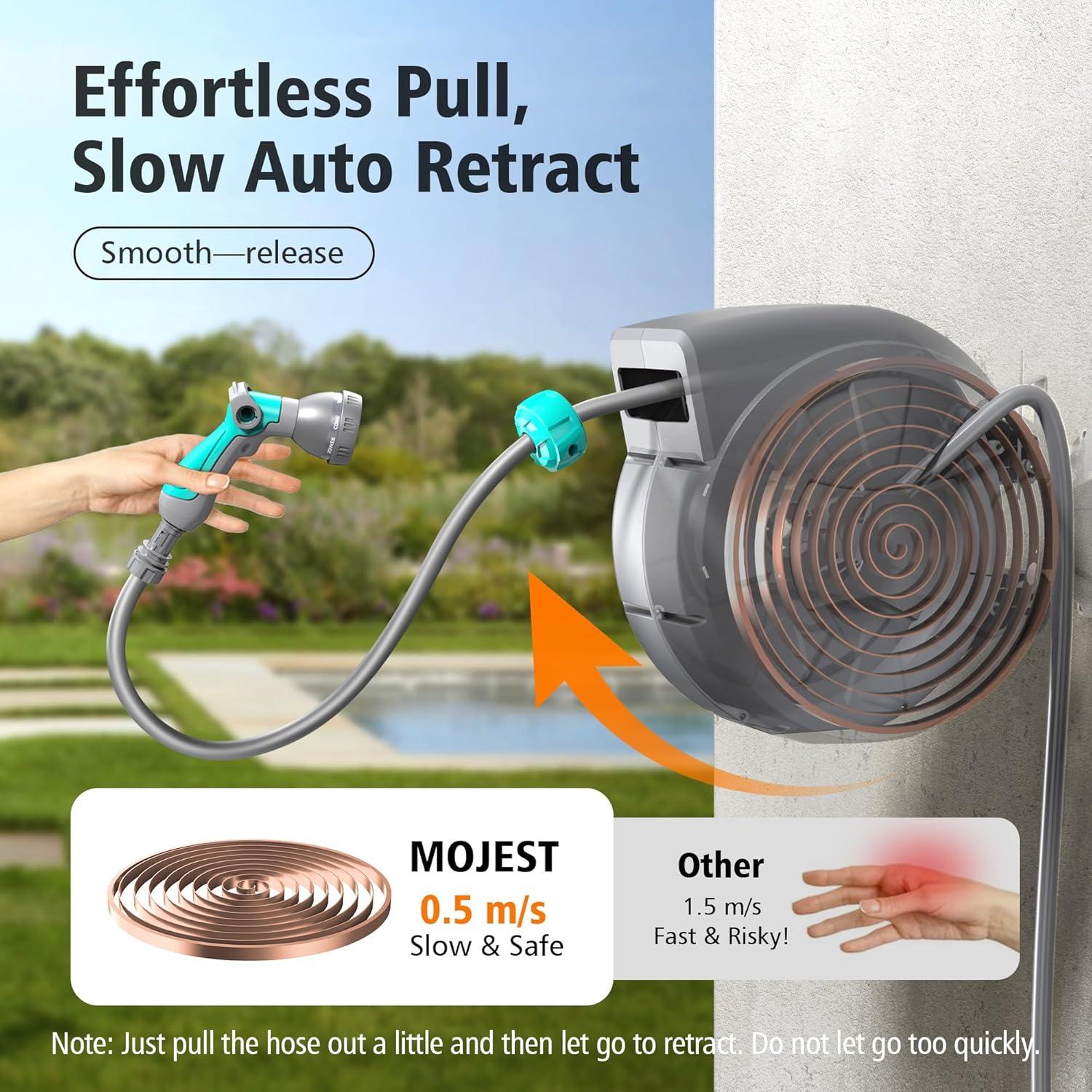 Carrete de Manguera de Jardín Mojest 24.38 m Gris Oscuro