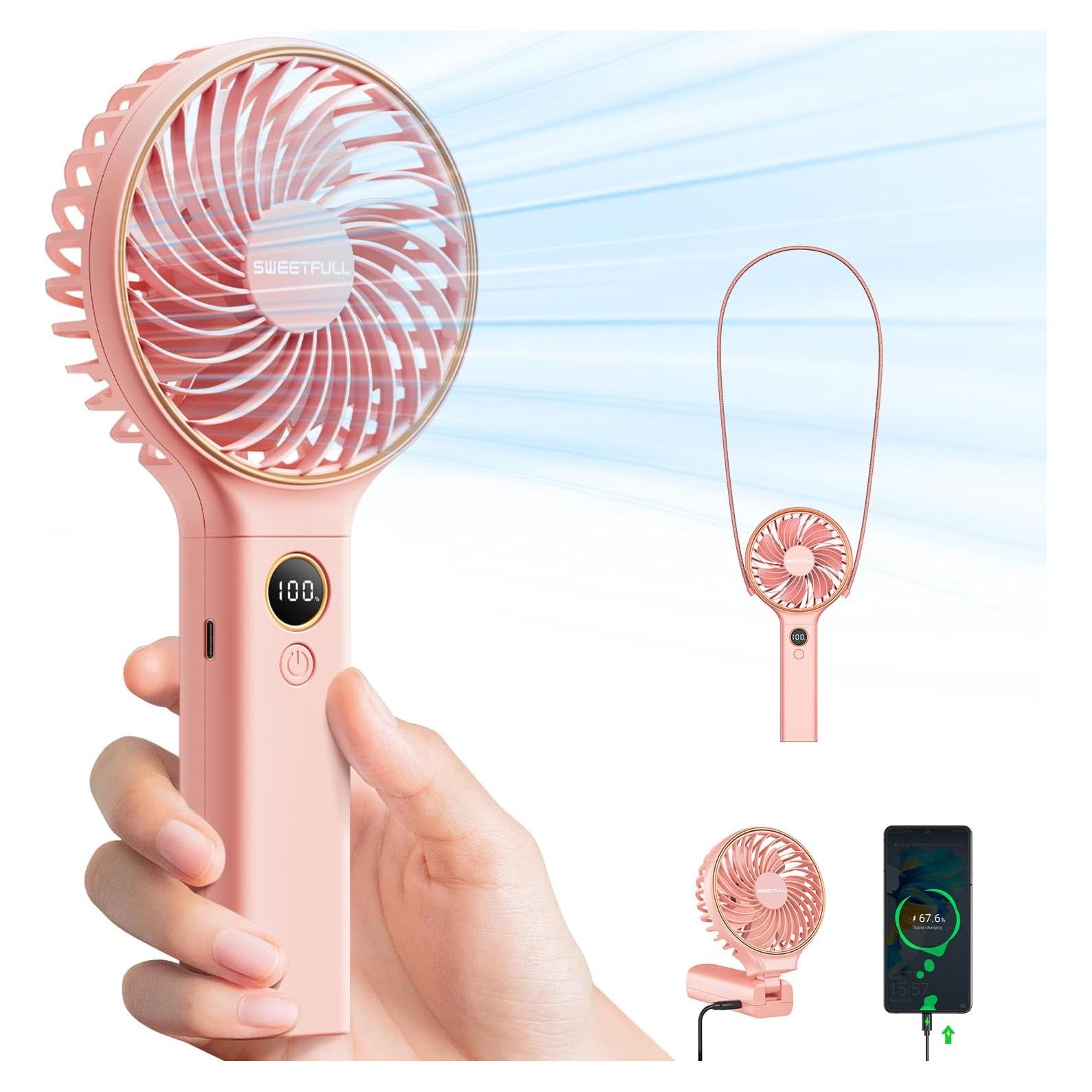 Ventilador de Mano SWEETFULL Plegable 5000mAh 6 Velocidades