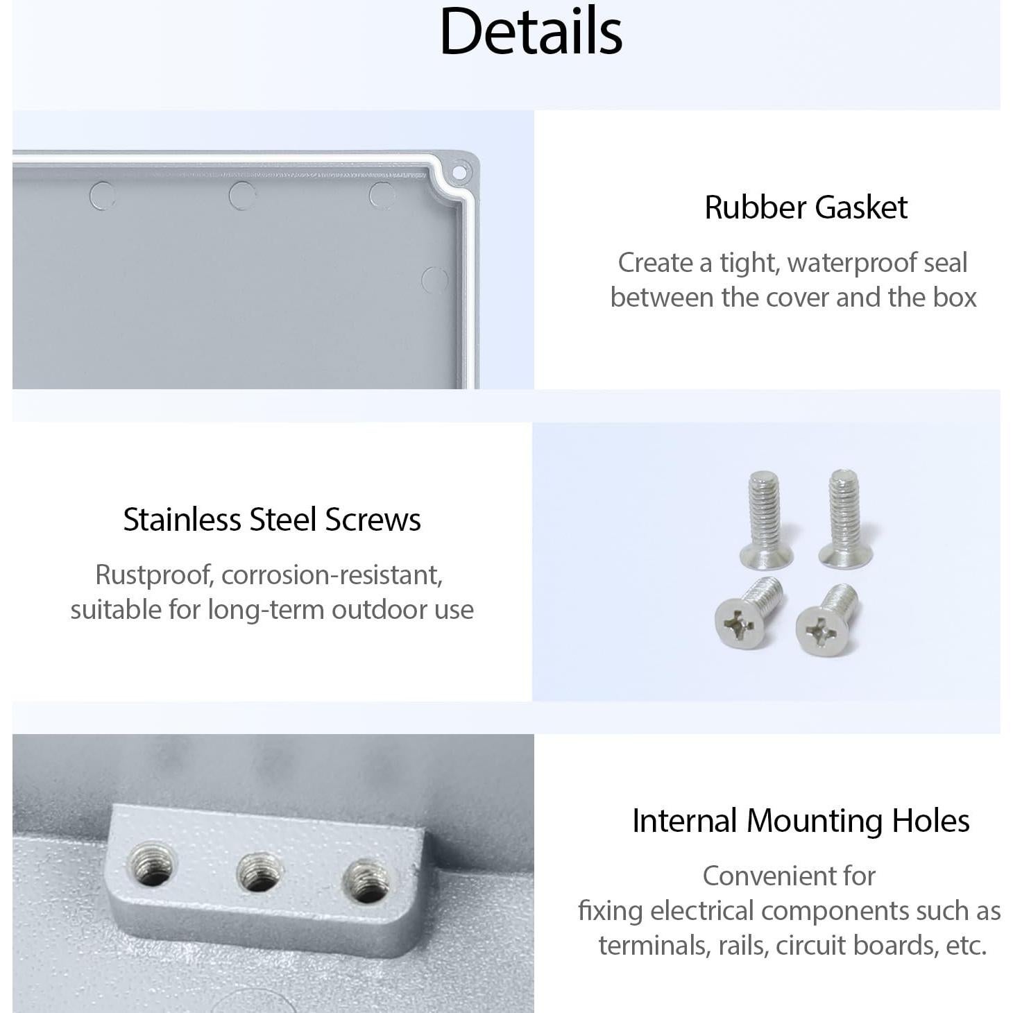 Caja de Conexiones LeMotech IP67 Aluminio 64x58x35mm Gris