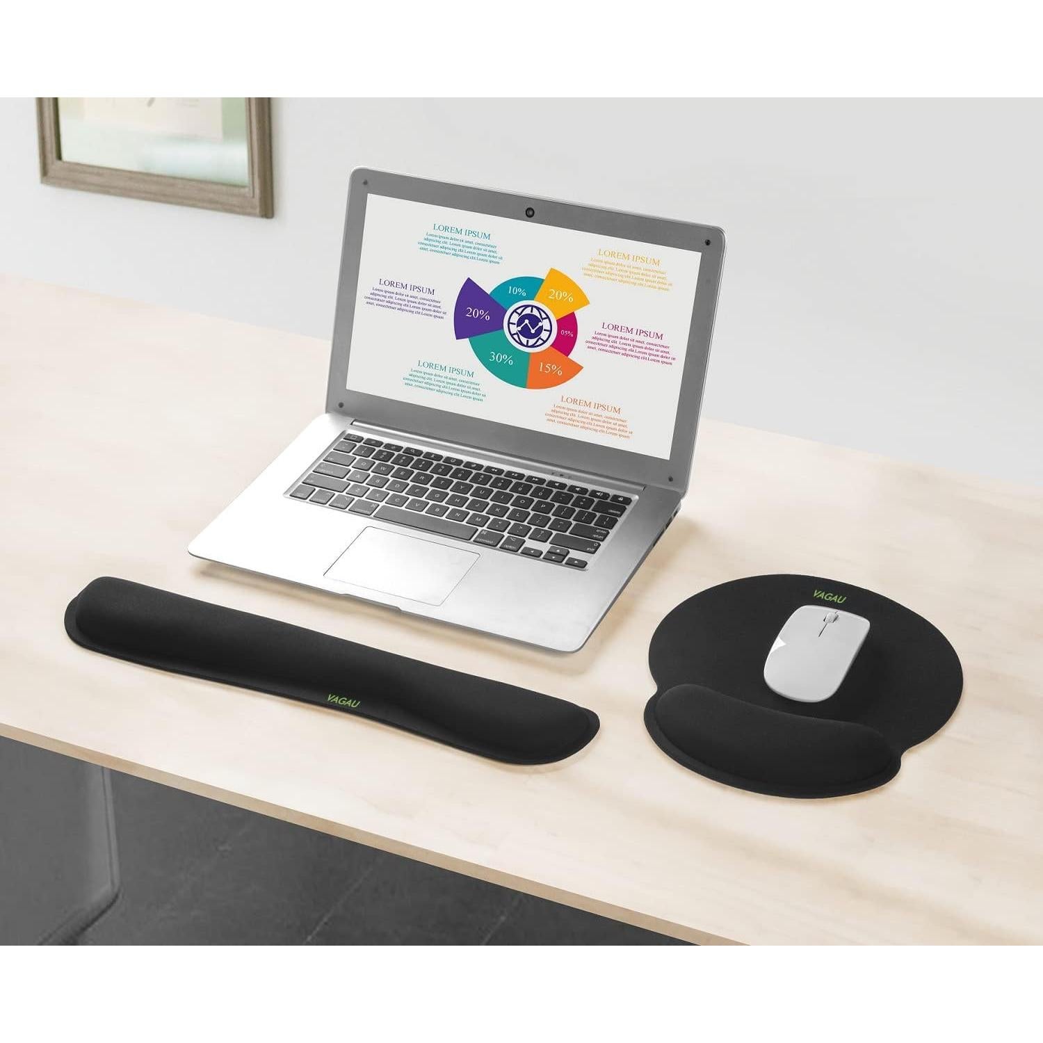 Juego de Almohadillas Ergonómicas Comfy Mee para Teclado y Ratón