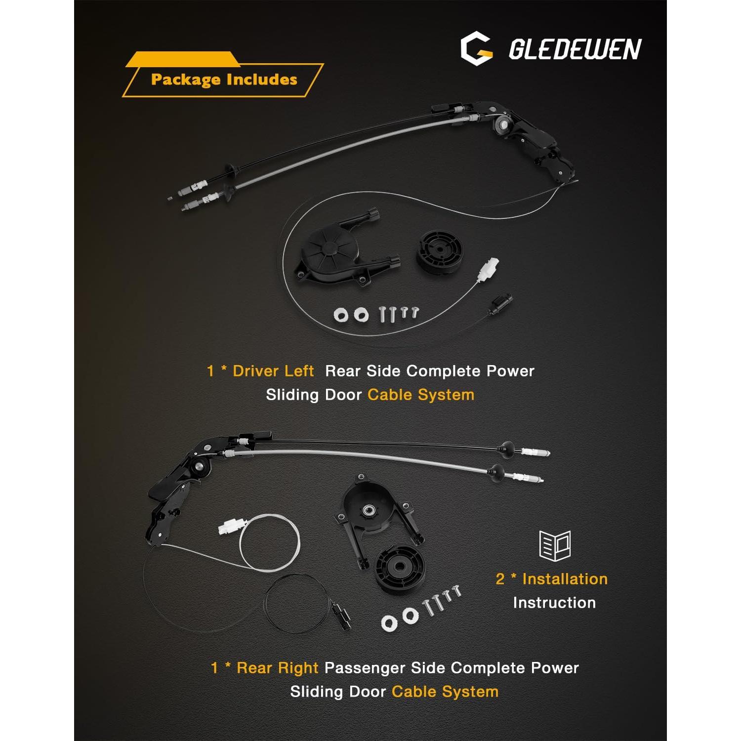 Conjunto de Cables de Puerta Deslizante Gledewen Toyota Sienna 2004-2010