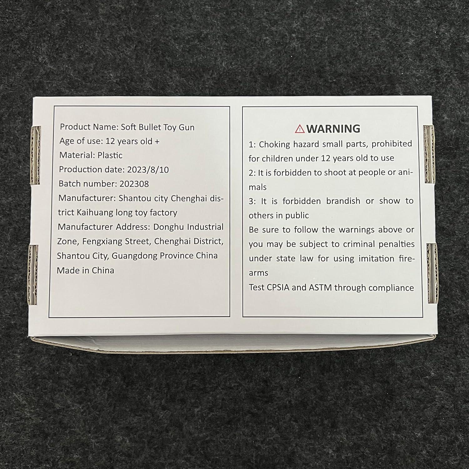 Pistola de Juguete YIXINYY con Balas de EVA Seguras 20cm