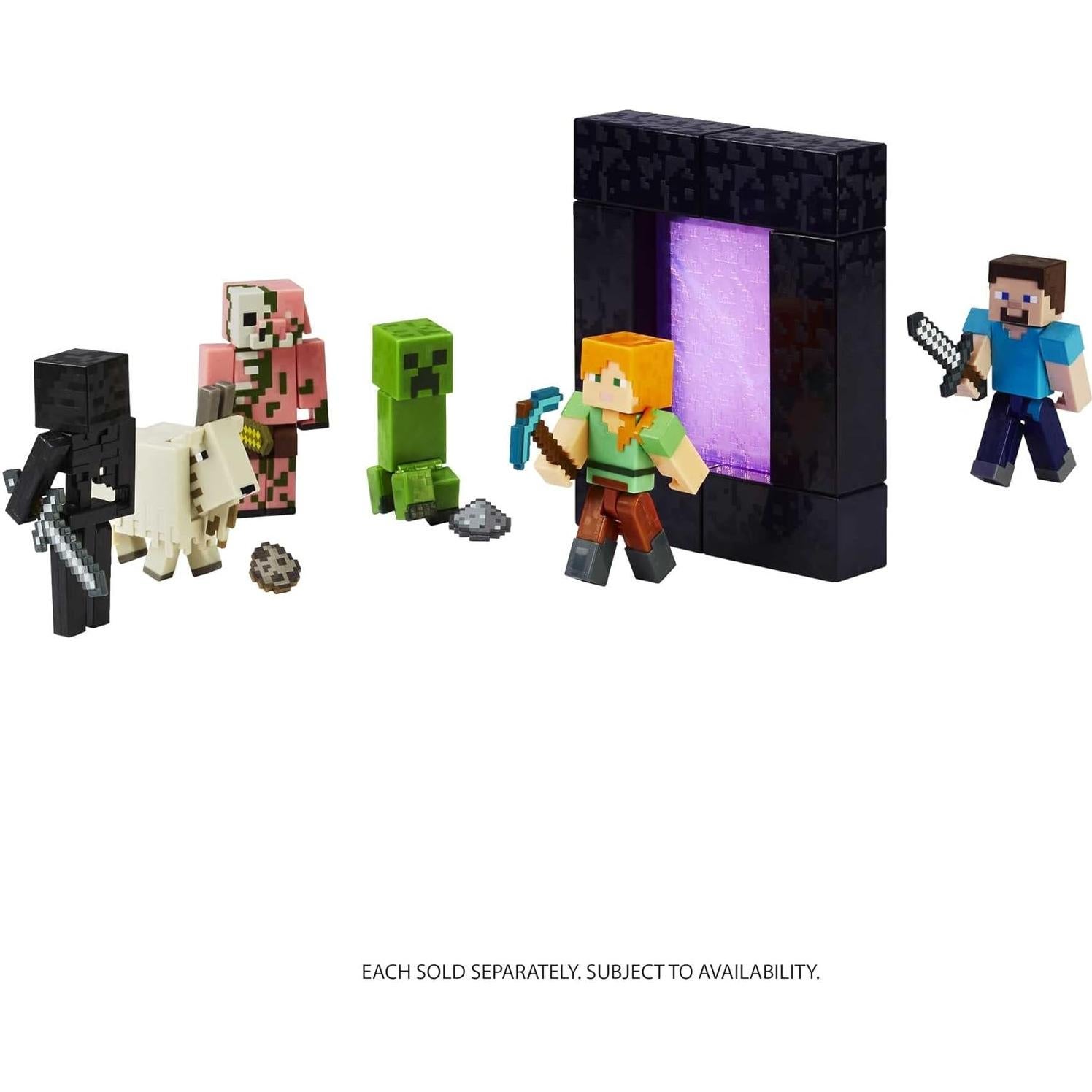 Figura de Acción Creeper Minecraft Mattel 8.26 cm con Portal
