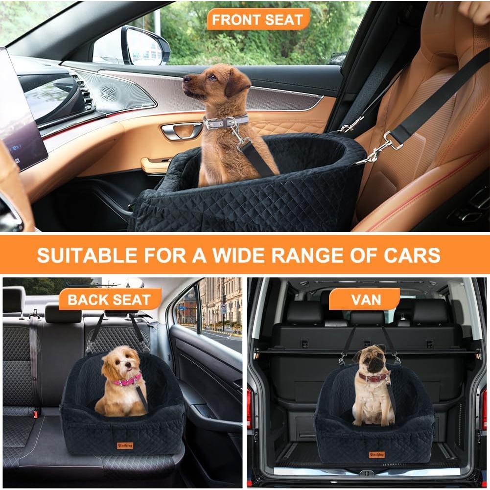 Asiento de Coche para Perros Vivifying Negro 48x45x35cm hasta 13.6kg
