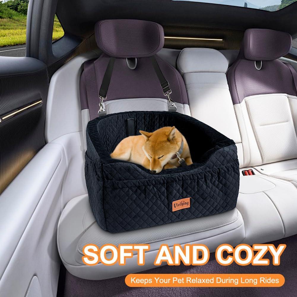 Asiento de Coche para Perros Vivifying Negro 48x45x35cm hasta 13.6kg