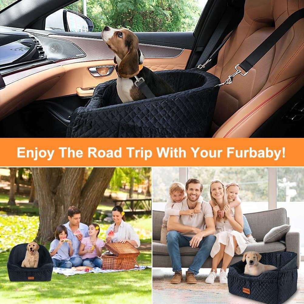 Asiento de Coche para Perros Vivifying Negro 48x45x35cm hasta 13.6kg