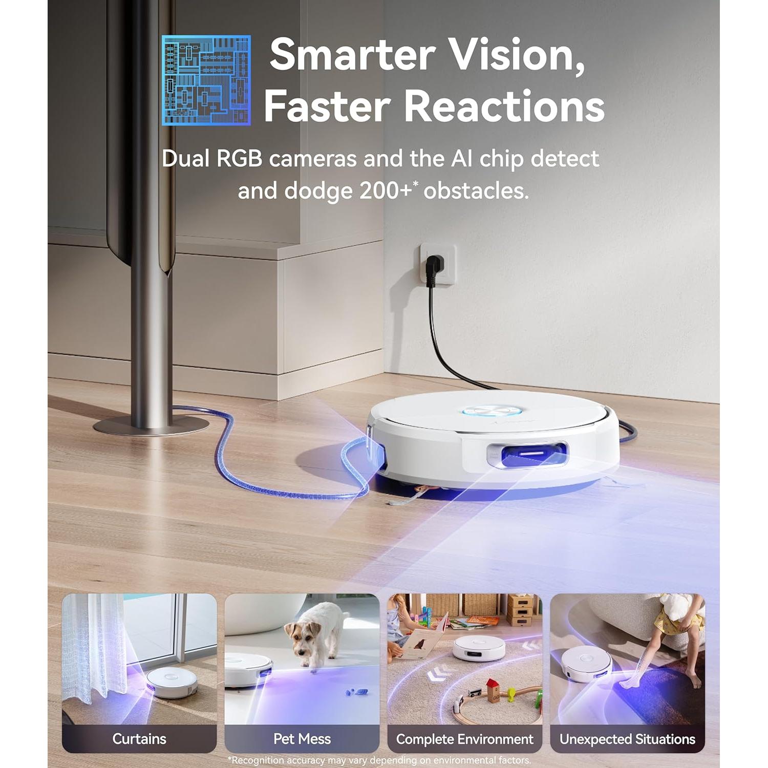 Robot Aspirador y Mopa NARWAL Flow, Succión 22,000 Pa, AI