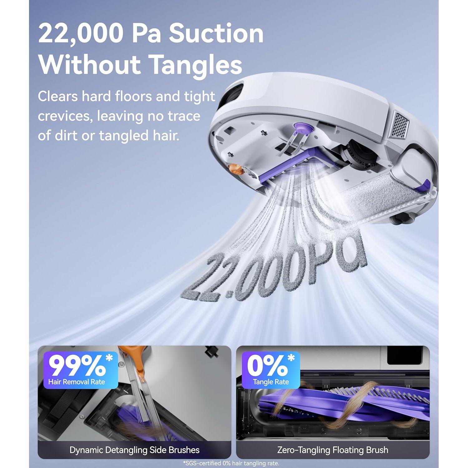 Robot Aspirador y Mopa NARWAL Flow, Succión 22,000 Pa, AI