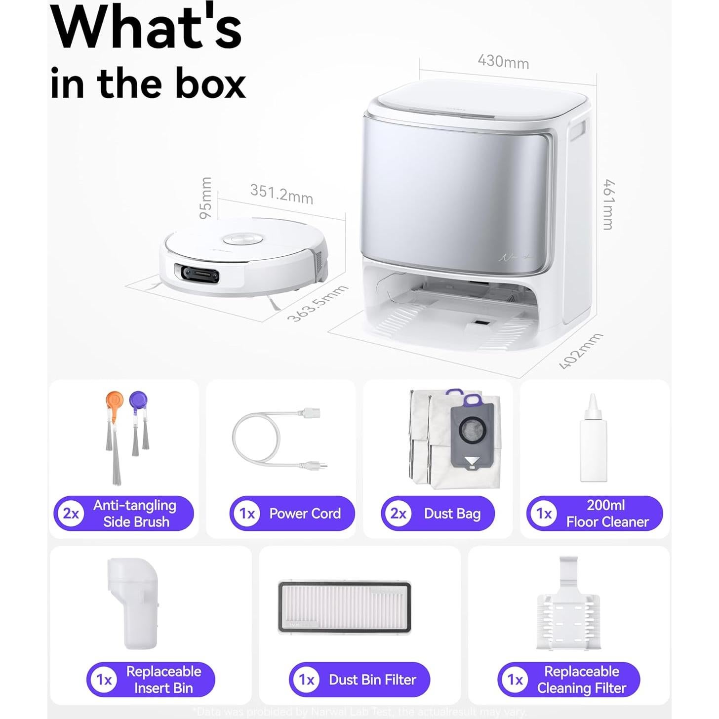 Robot Aspirador y Mopa NARWAL Flow, Succión 22,000 Pa, AI