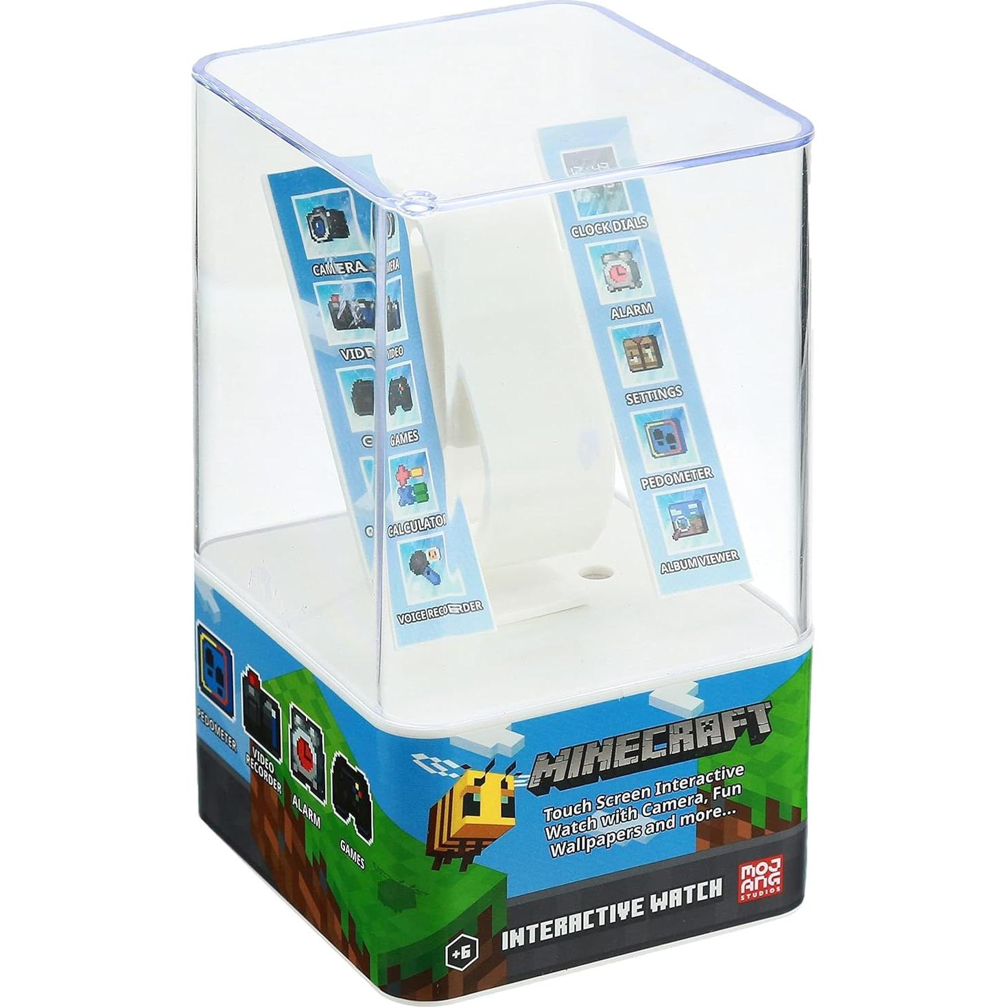 Minecraft Kids Smart Watch – Touchscreen Interactive Watch with 10 Customizable Clock Faces, Built-in Camera, Video Recorder, Alarm, Calculator, Games & Pedometer – Fits Wrists 5.5" to 8"