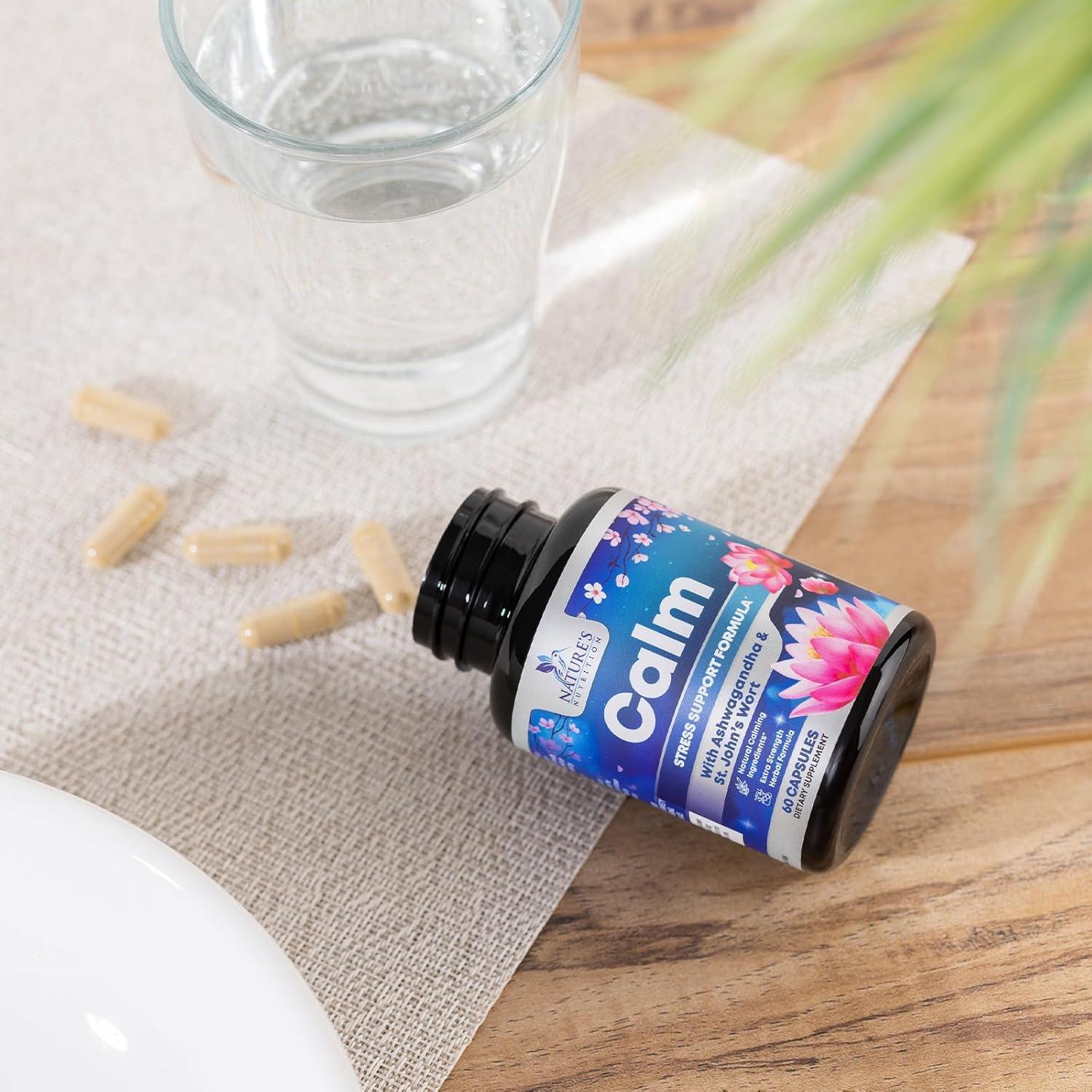 Suplemento Natural Calm Nature's Nutrition 60 Cápsulas Veganas