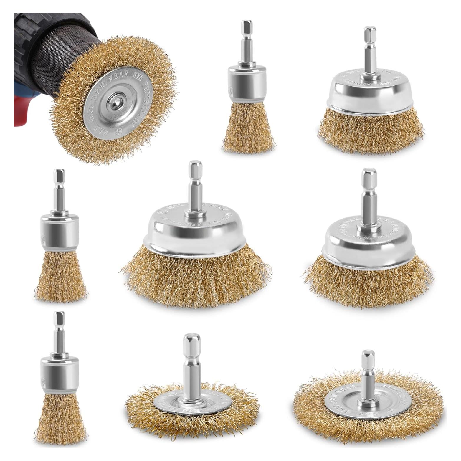 Juego de Cepillos de Alambre Poliwell 9 Piezas para Taladro