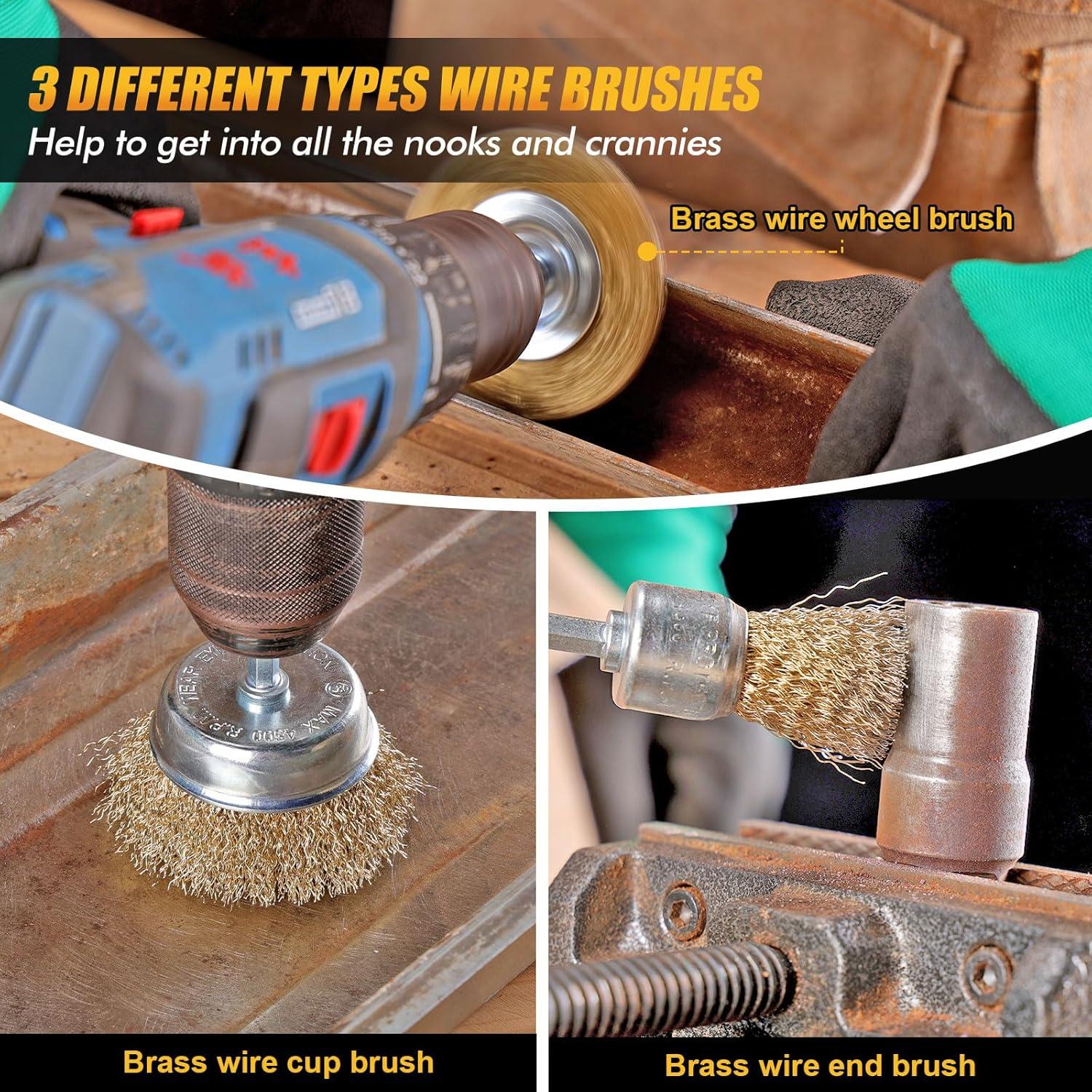 Juego de Cepillos de Alambre Poliwell 9 Piezas para Taladro