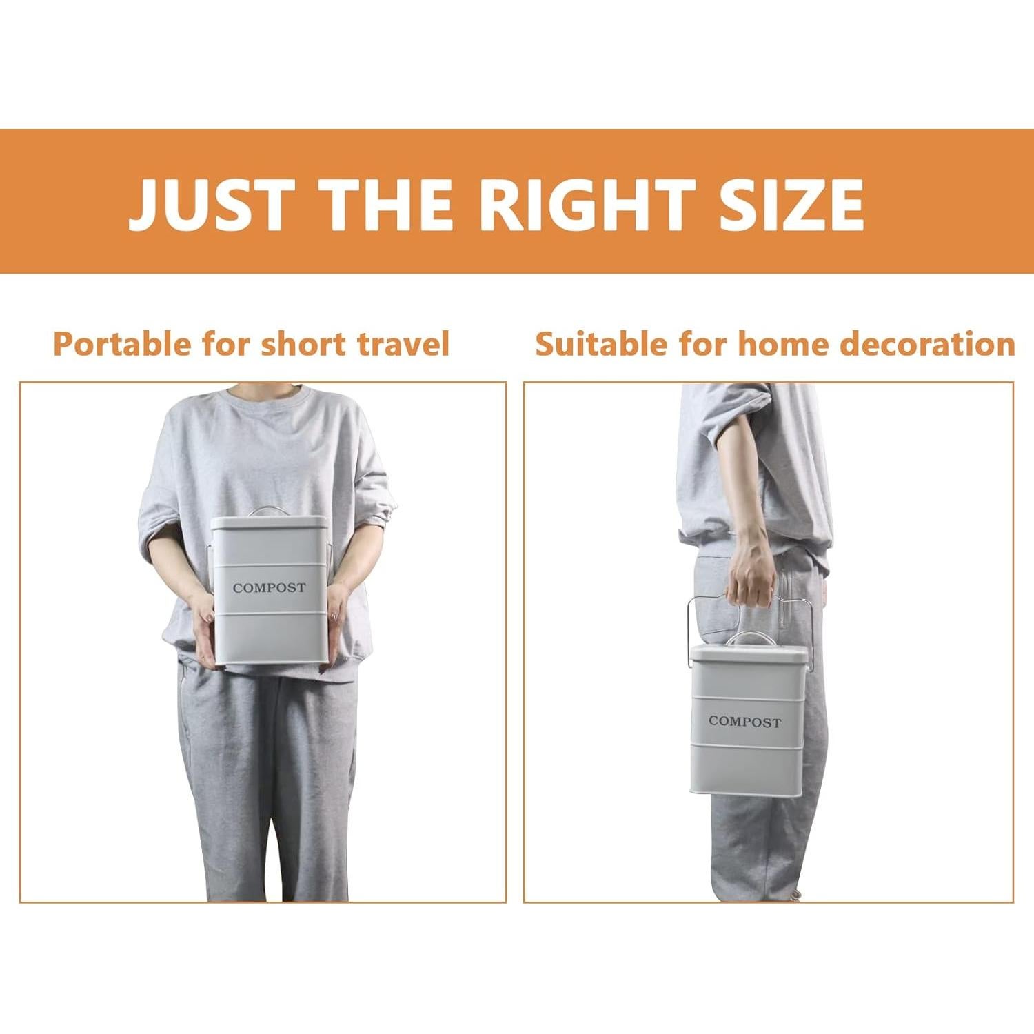 Contenedor de Compost Acero Inoxidable Ayacatz 3.78L Blanco