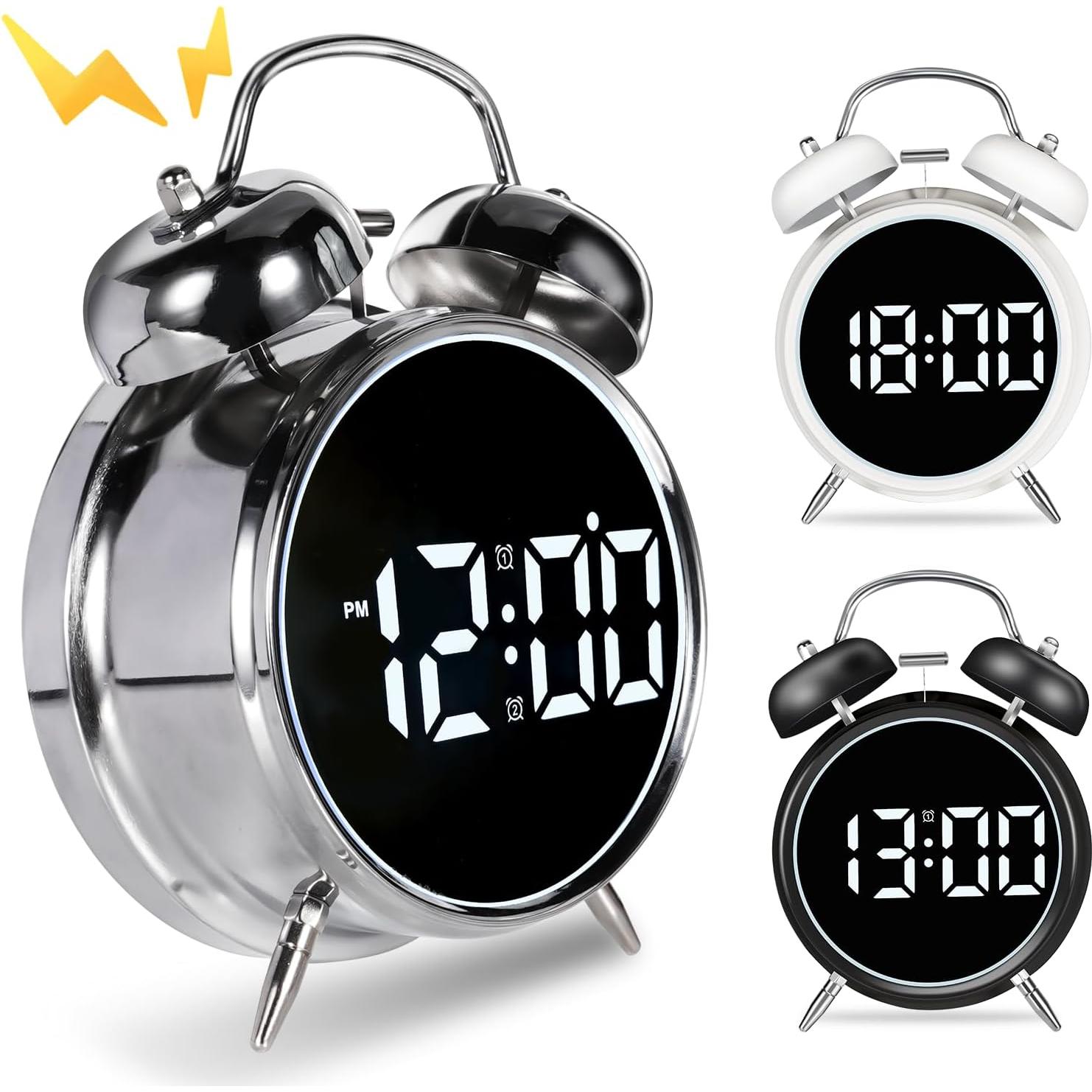 Reloj Despertador Digital JouJong 4" Alarma Ruidosa Retro