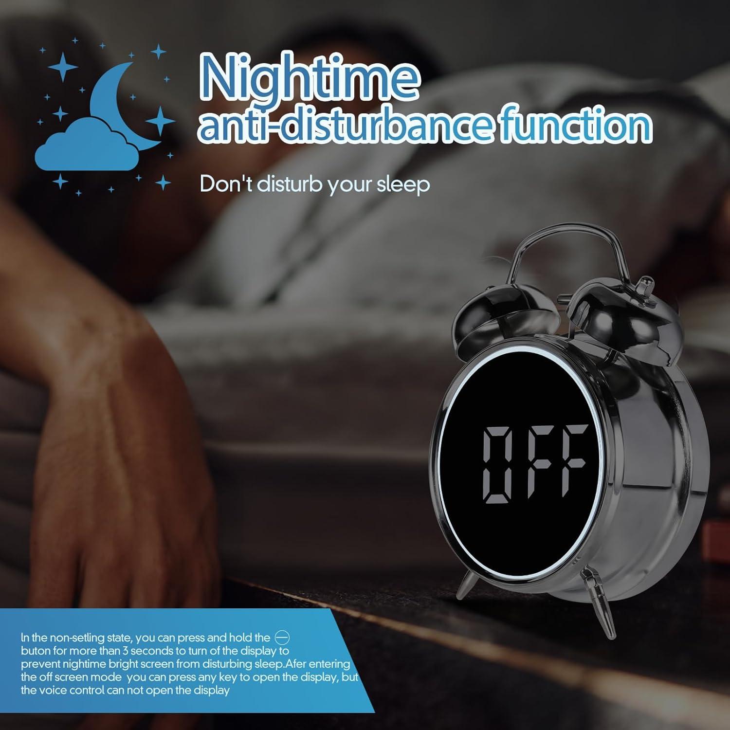 Reloj Despertador Digital JouJong 4" Alarma Ruidosa Retro